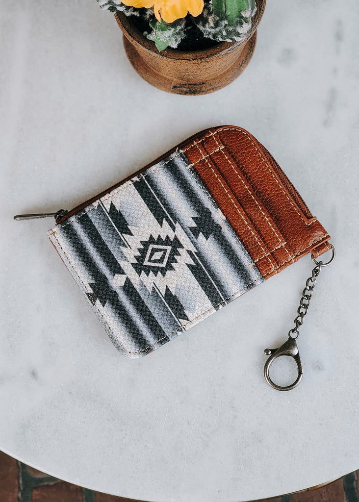 Dark Gray Aztec Wrangler Zip Card Holder Wallet Card Holder Montana West   