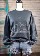 Dark Grey Boot Stitch Pullover Sweatshirt Pullover The Cinchy Cowgirl