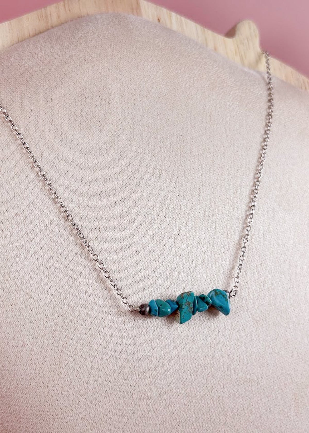 Delicate Turquoise Chip Necklace Earrings The Cinchy Cowgirl (BT)