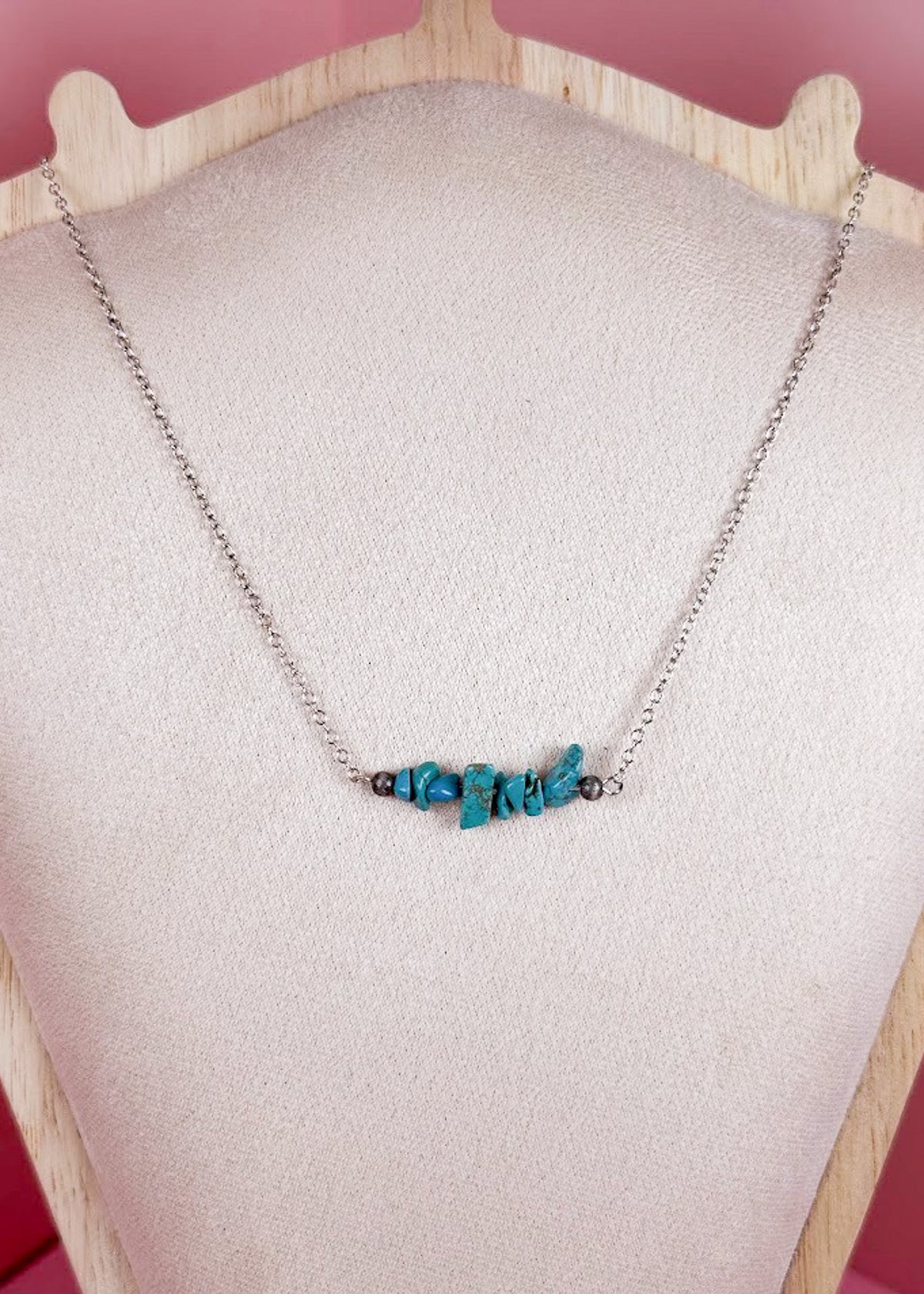 Delicate Turquoise Chip Necklace Earrings The Cinchy Cowgirl (BT)