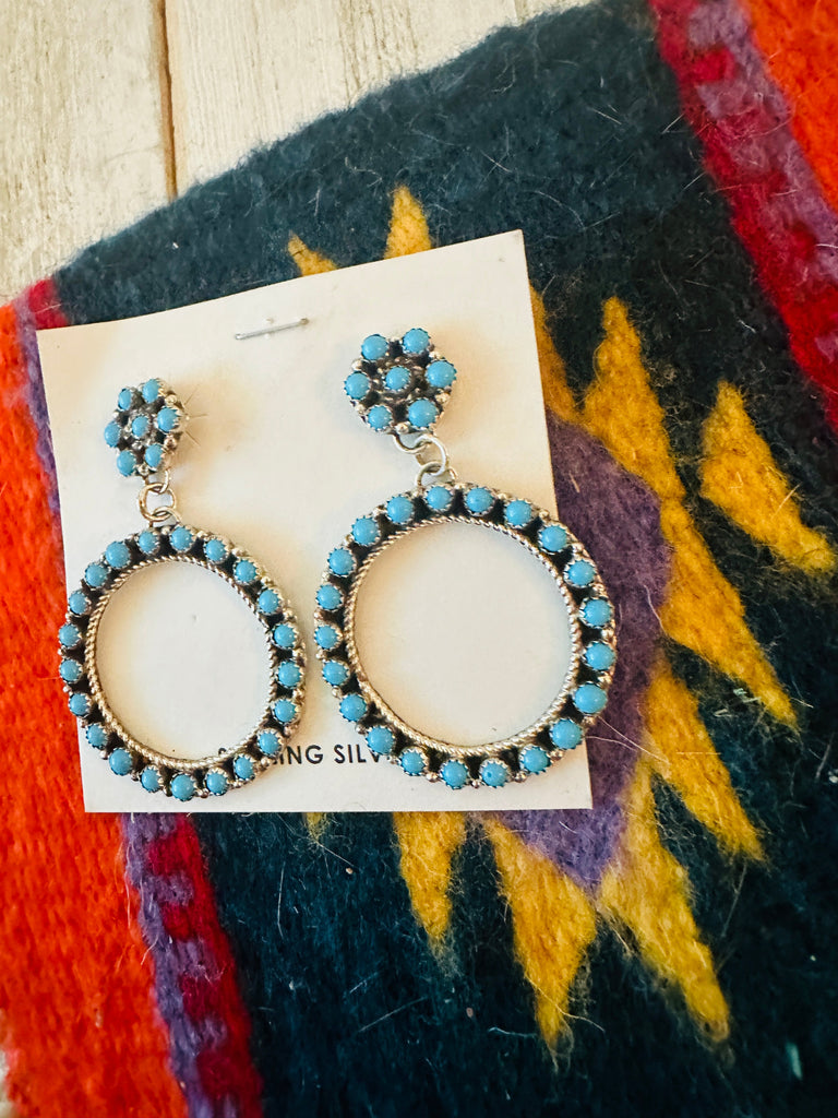Follow the Circle Dangle Earrings NT jewelry Nizhoni Traders LLC   