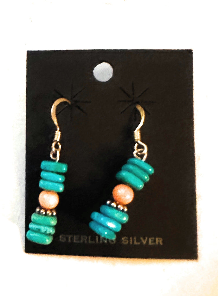 Southwestern Pearls Dangle Earrings NT jewelry Nizhoni Traders LLC   