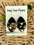 Steer Faux Leather Dangles Sassy Sage