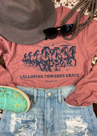 Heather Mauve Galloping Towards Grace Long Sleeve Graphic Tee tcc graphic tee The Cinchy Cowgirl