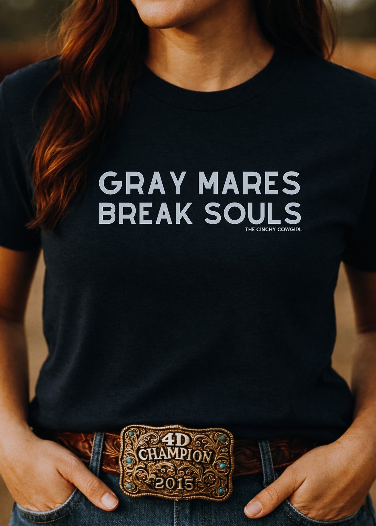 Gray Mares Break Souls Short Sleeve Tee T-Shirt The Cinchy Cowgirl - Print