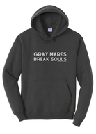 Gray Mares Break Souls Hoodie Graphic Hoodie The Cinchy Cowgirl Small Dark Heather Grey