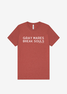 Gray Mares Break Souls Graphic Tee Short Sleeve Graphic Tee The Cinchy Cowgirl Heather Clay Small