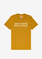 Gray Mares Break Souls Graphic Tee Short Sleeve Graphic Tee The Cinchy Cowgirl Heather Mustard Small