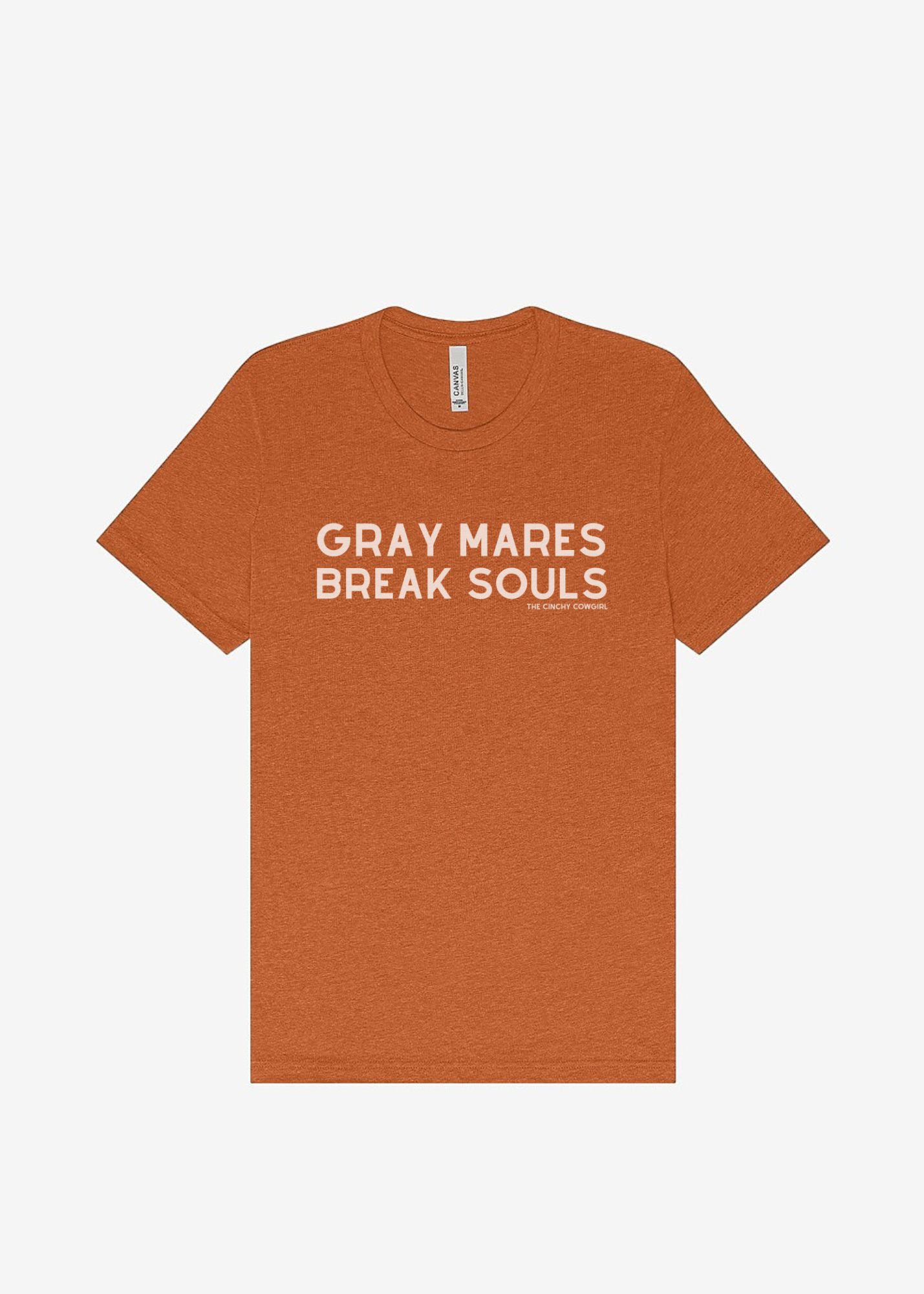 Gray Mares Break Souls Graphic Tee Short Sleeve Graphic Tee The Cinchy Cowgirl Heather Autumn Small