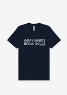 Gray Mares Break Souls Graphic Tee Short Sleeve Graphic Tee The Cinchy Cowgirl Navy Small