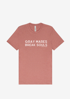 Gray Mares Break Souls Graphic Tee Short Sleeve Graphic Tee The Cinchy Cowgirl Heather Mauve Small