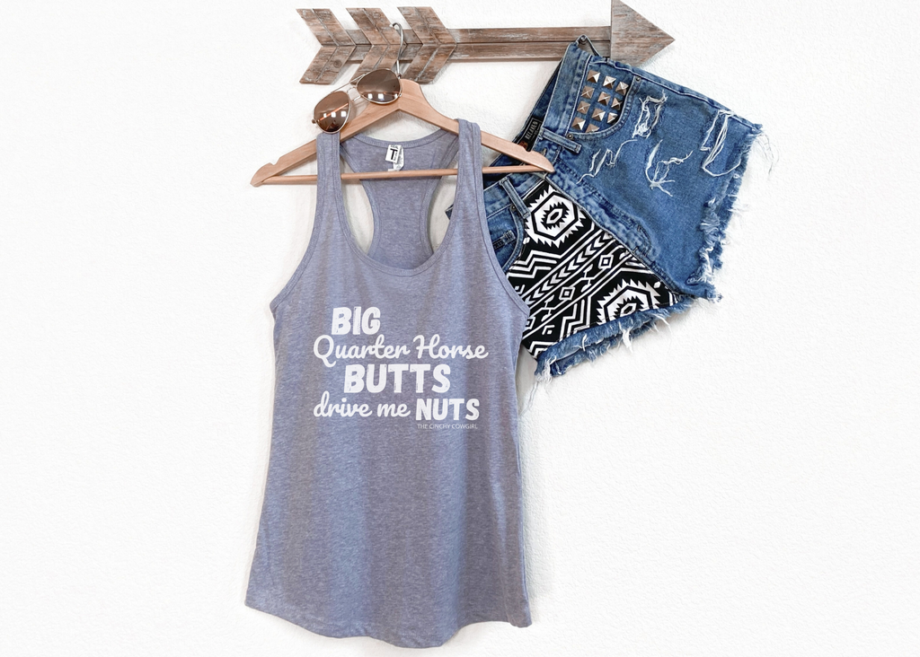 Quarter Horse Butts Racerback Tank tcc graphic tee Printify XS Heather Grey 