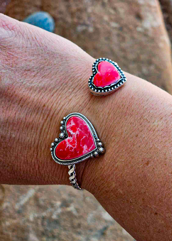 Red Stone Cuff Bracelet Bracelets Blue Tortoise