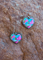 Heart Stone Dangle Earring Earrings Blue Tortoise
