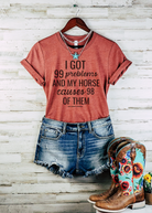 Horse Problems Short Sleeve Tee tcc graphic tee Printify Heather Clay XS 