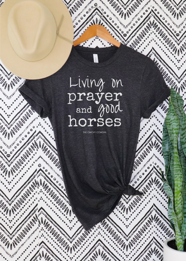 Living on Prayer & Horses Short Sleeve Tee tcc graphic tee Printify   