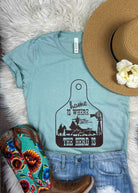 Dusty Blue Home is Where the Herd is Short Sleeve Tee tcc graphic tee The Cinchy Cowgirl
