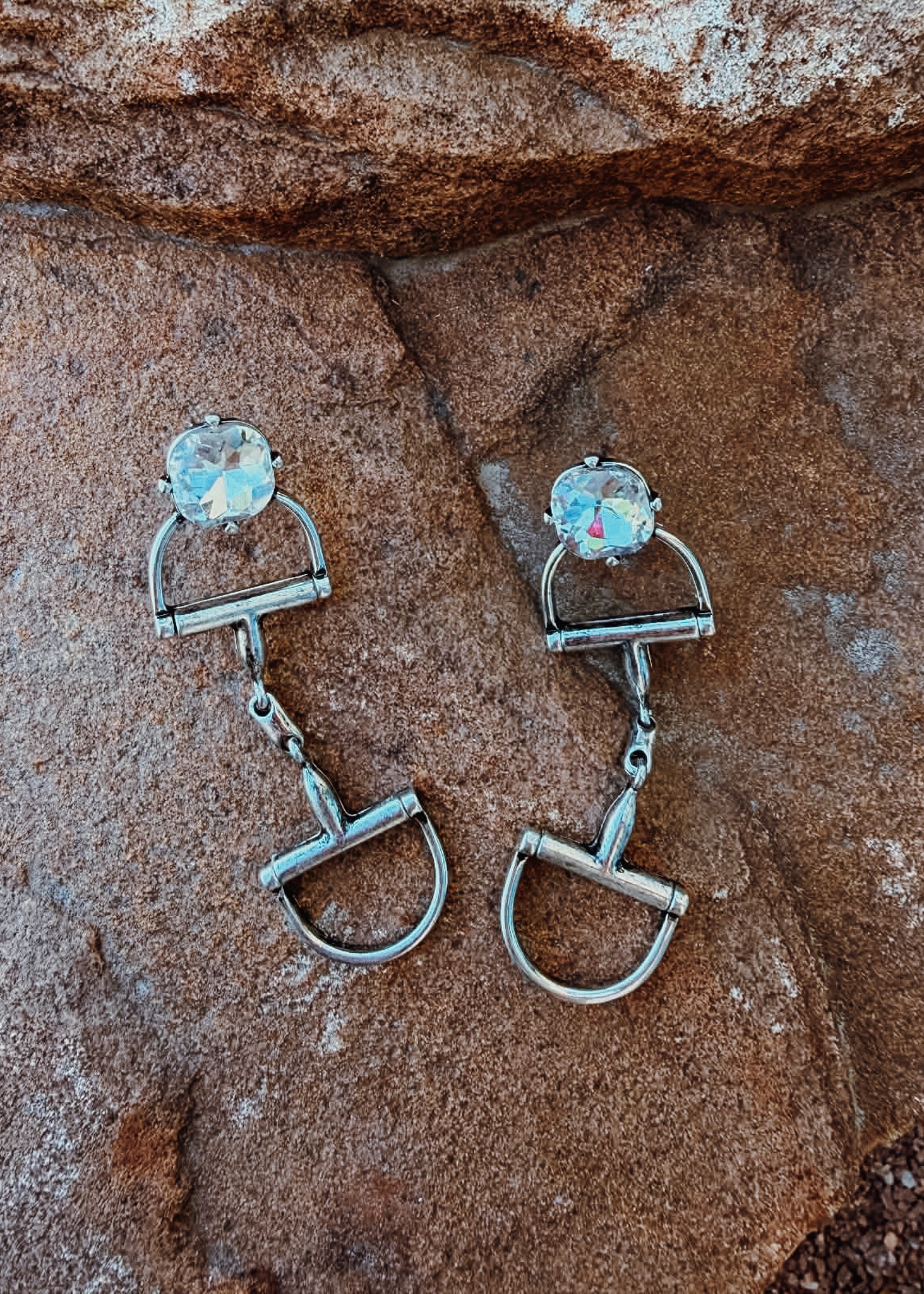Horse Bit Stone Stud Earring Earrings Blue Tortoise