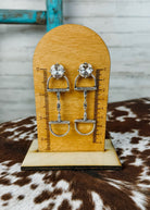 Horse Bit Stone Stud Earring Earrings Blue Tortoise