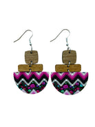 Hot Pink Aztec Faux Leather Earrings earrings Sassy Sage