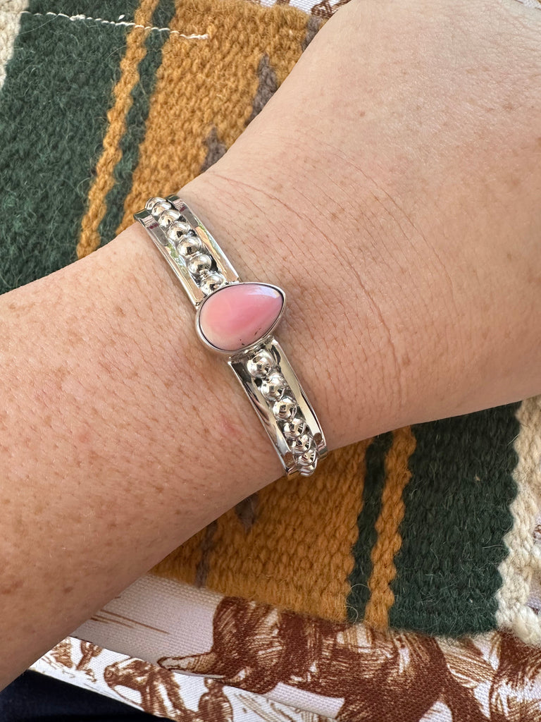 Pink Tear Drop Adjustable Cuff Bracelet NT jewelry Native American   