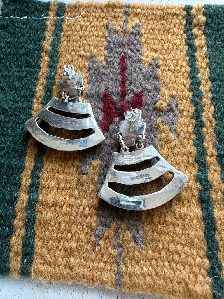 Handmade Wild Horse & Sterling Silver Dangle Earrings NT jewelry Nizhoni Traders LLC   