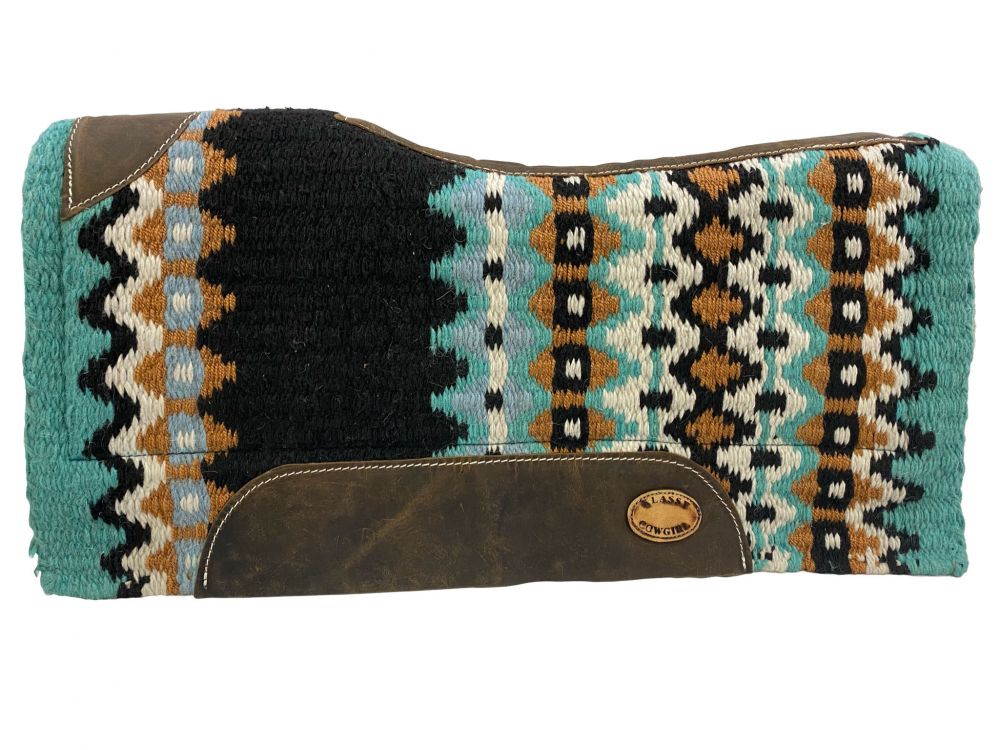 OUT OF STOCK Turquoise, Orange, & Black Felt Saddle Pad western saddle pad Shiloh   