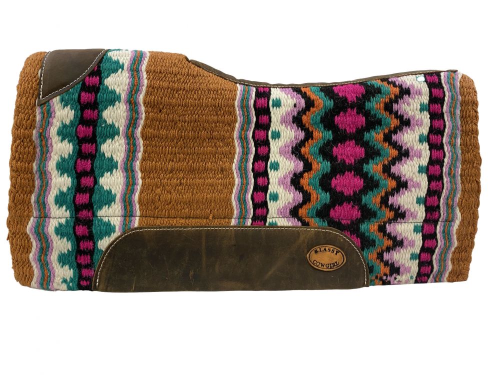 Rust & Pink Multi Color Memory Felt Saddle Pad western saddle pad Shiloh   