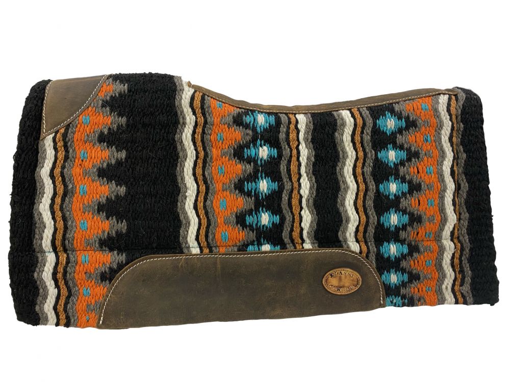 Orange, Turquoise & Black Memory Felt Saddle Pad western saddle pad Shiloh   