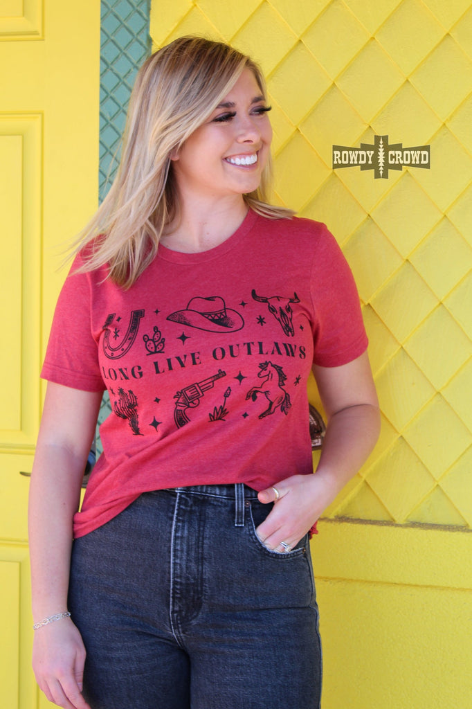 Long Live Outlaws Tee Graphic Tee Rowdy Crowd Clothing   
