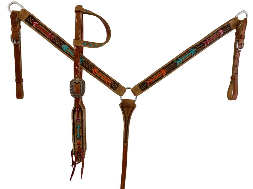 Painted Arrow Headstall Set headstall set Shiloh   