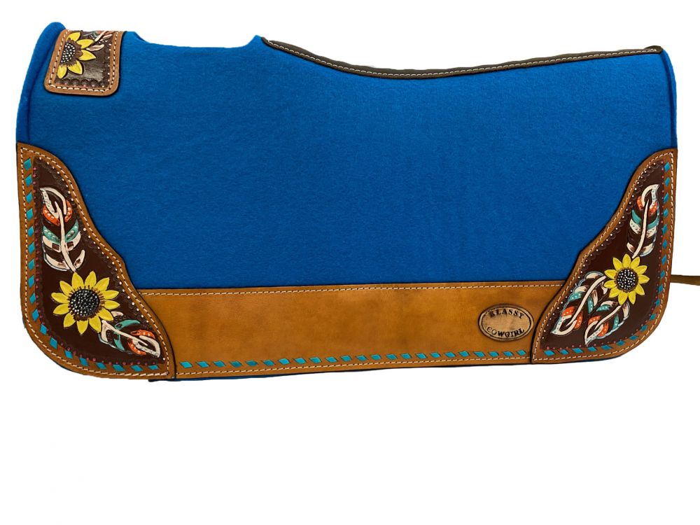 OUT OF STOCK Royal Blue Sunflower Saddle Pad western saddle pad Shiloh   