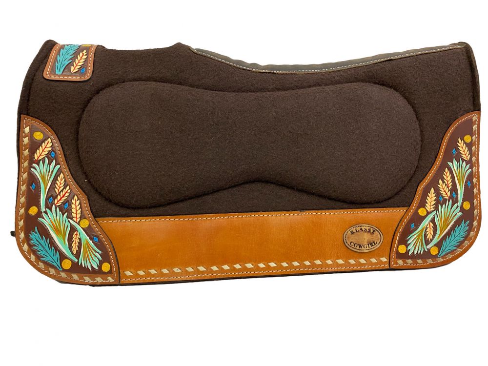 OUT OF STOCK Cream Lacing & Feather Felt Saddle Pad western saddle pad Shiloh   
