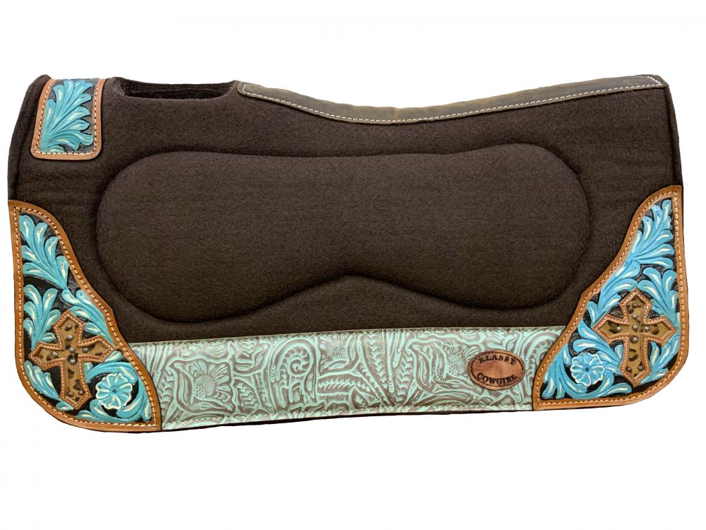 Brown & Teal Cross Design Memory Felt Saddle Pad – The Cinchy Cowgirl
