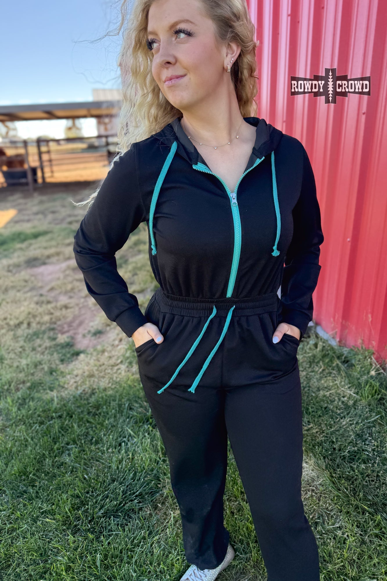 Turquoise Nights Jumpsuit jumpsuit Rowdy Crowd Clothing