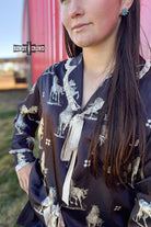 Black Betty Satin Sleep Set lounge set Rowdy Crowd Clothing