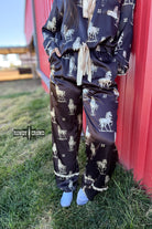 Black Betty Satin Sleep Set lounge set Rowdy Crowd Clothing