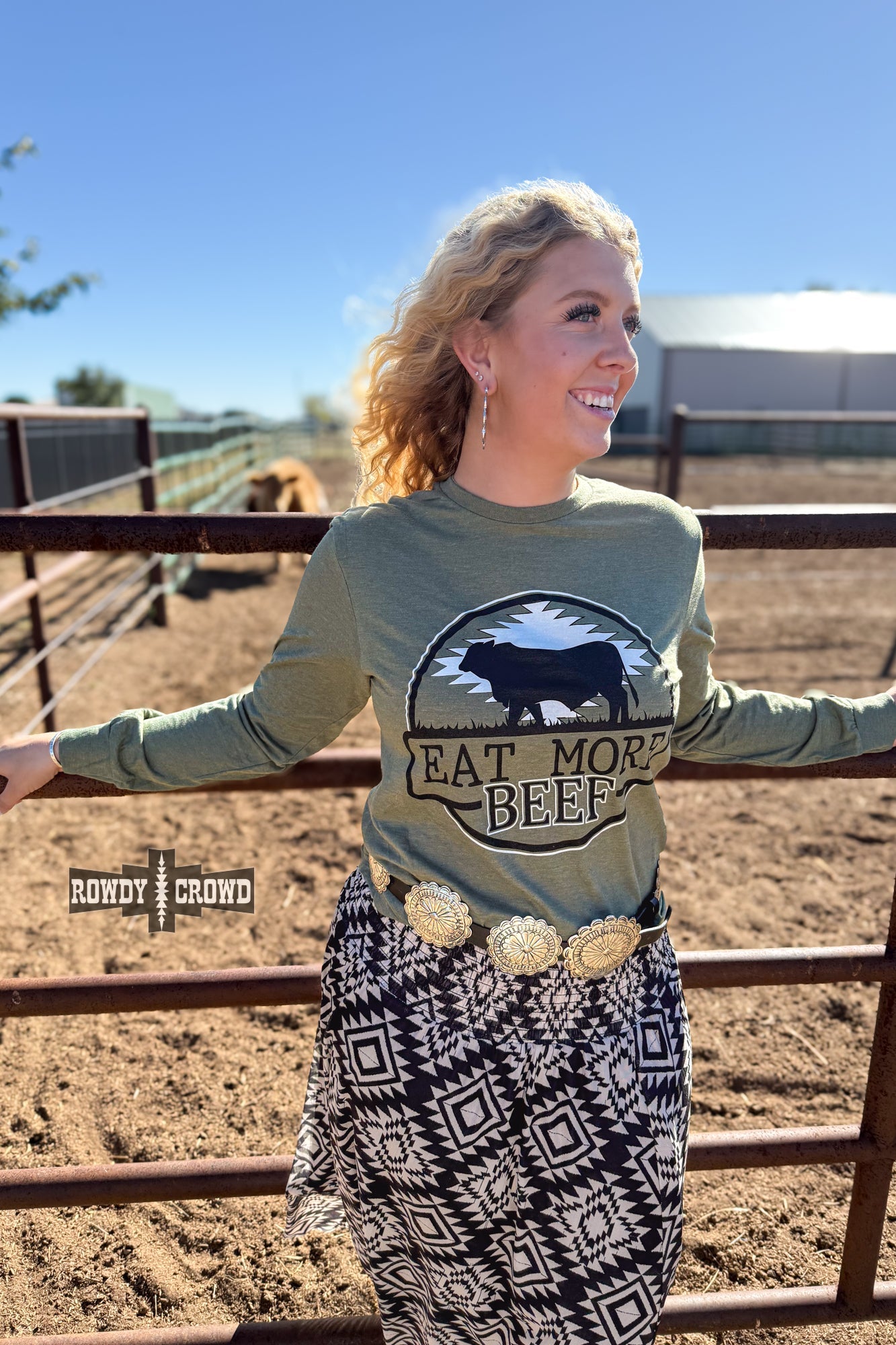 Eat More Beef Long Sleeve Tee Graphic Tee Rowdy Crowd Clothing