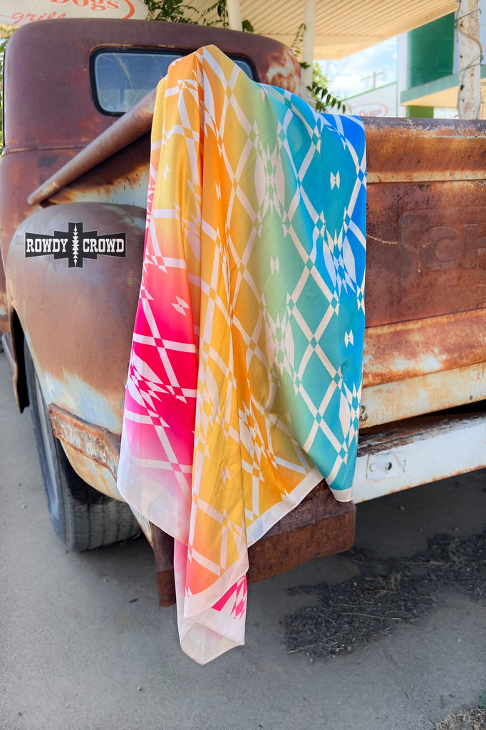 Aztec Rainbow Wild Rag/ Scarf Wild Rag Rowdy Crowd Clothing