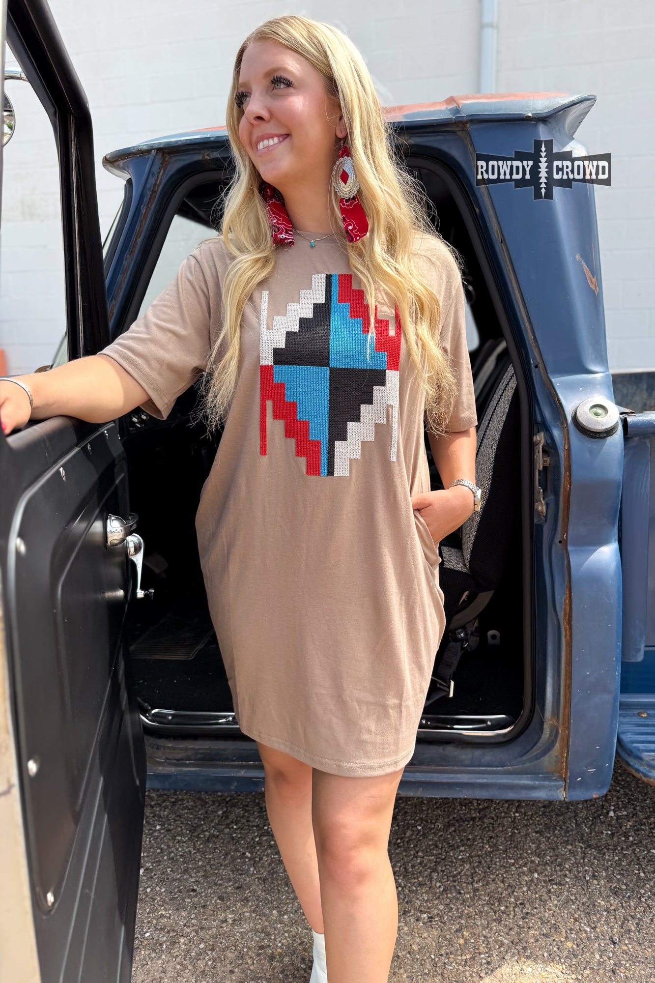 Alamosa Aztec Dress Dresses Rowdy Crowd Clothing