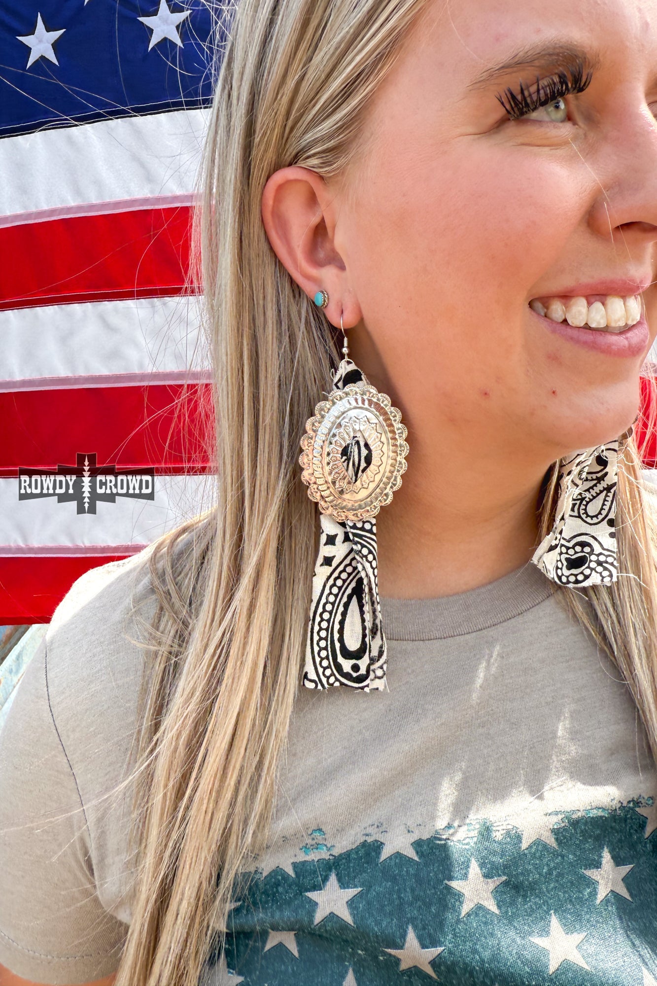 Concho Rodeo Earrings Earrings Rowdy Crowd Clothing
