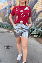 Marfa Metallic Shorts Shorts Rowdy Crowd Clothing