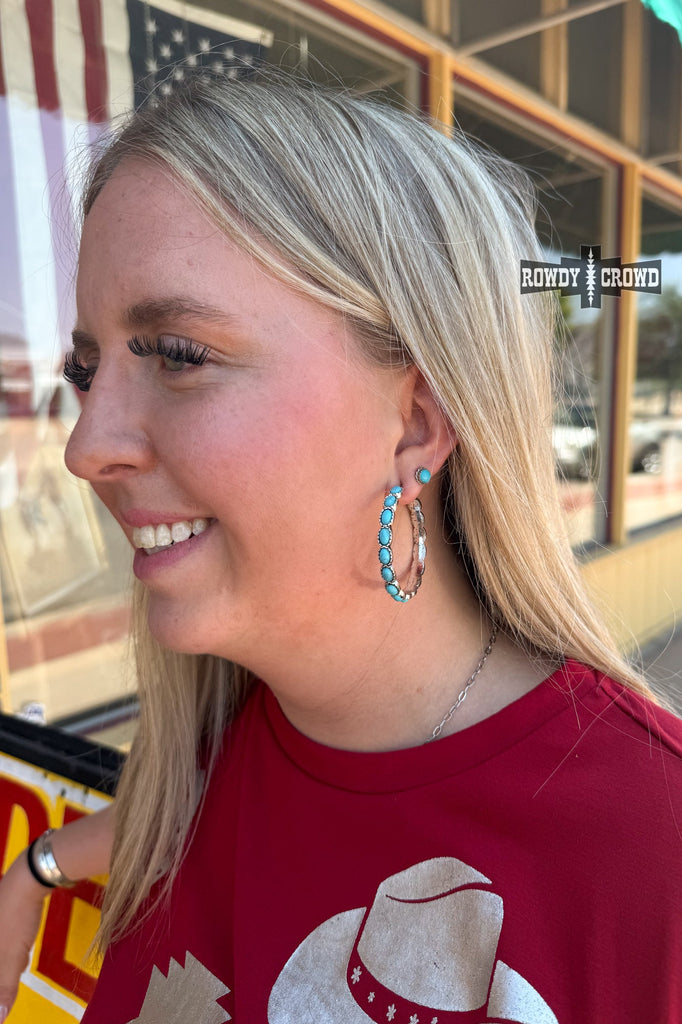 Ringling Hoop Earrings Earrings Rowdy Crowd Clothing Turquoise