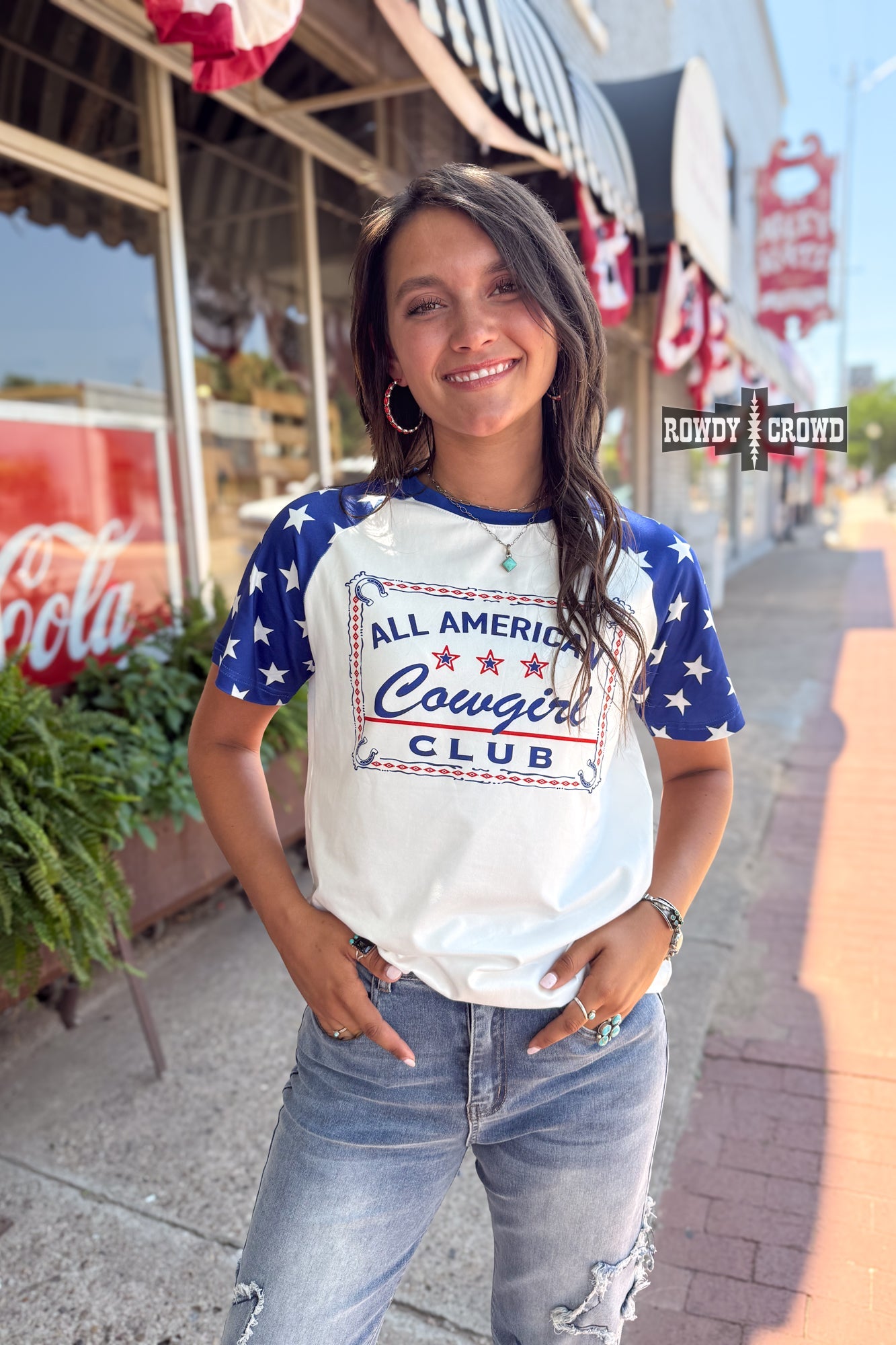 All American Cowgirl Tee Tee Shirt Rowdy Crowd Clothing