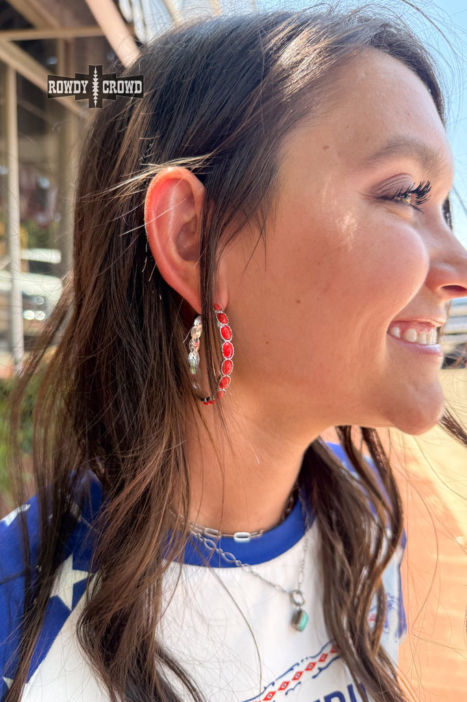 Ringling Hoop Earrings Earrings Rowdy Crowd Clothing Red