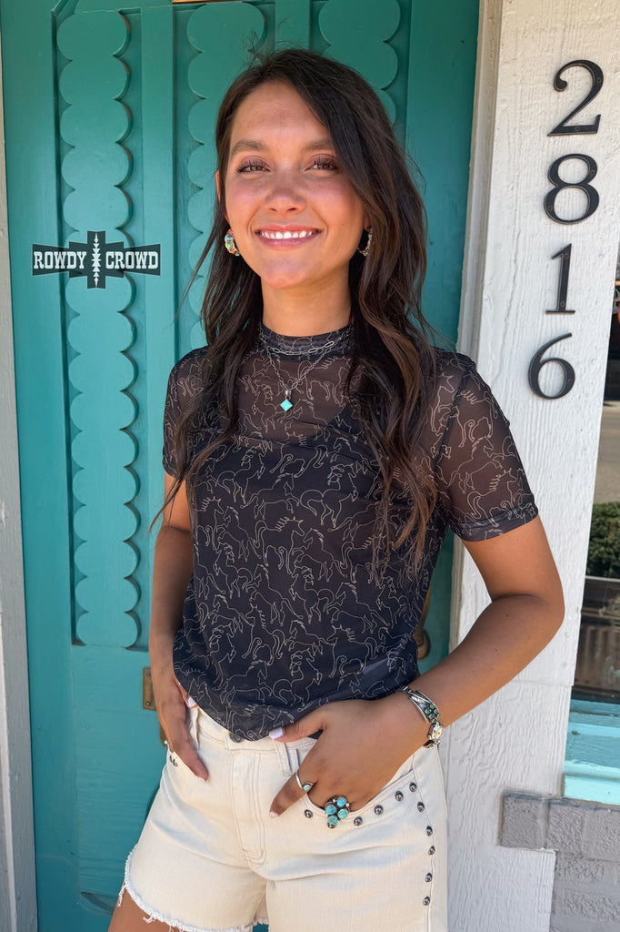 Lariat Mesh Top mesh top Rowdy Crowd Clothing