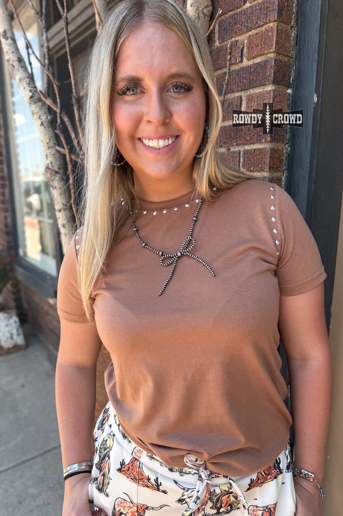 MOCHA- Starry Stud Tee Tee Shirt Rowdy Crowd Clothing