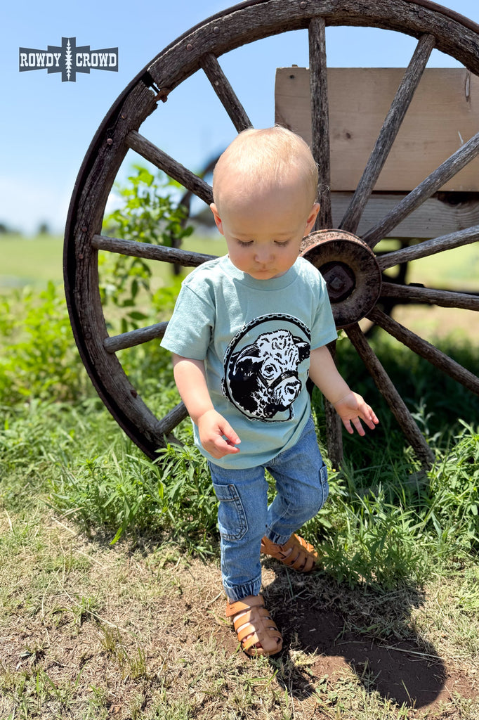 KIDS Happy Hereford Tee- BLUE Graphic Tee Rowdy Crowd Clothing