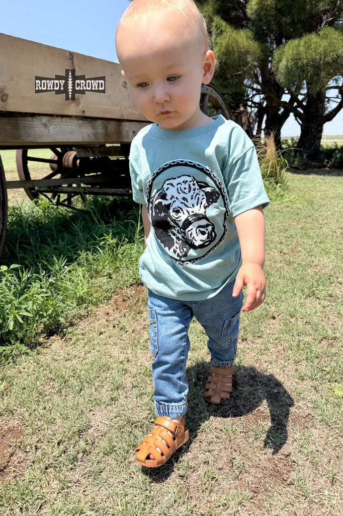 KIDS Happy Hereford Tee- BLUE Graphic Tee Rowdy Crowd Clothing