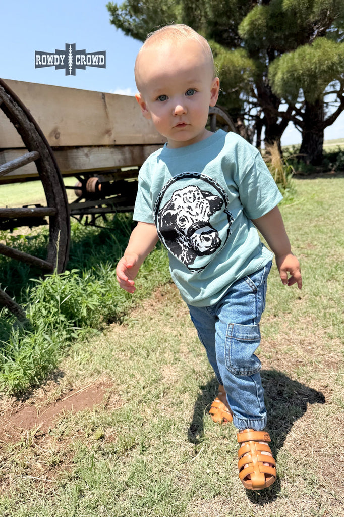 KIDS Happy Hereford Tee- BLUE Graphic Tee Rowdy Crowd Clothing